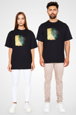 Animals as Leaders Baskılı Unisex Siyah Oversize Tişört