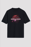 Animals as Leaders Baskılı Unisex Siyah Oversize Tişört