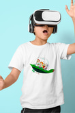 Animatör Baskılı Beyaz Unisex Çocuk Tişört