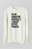 Animatör Beyaz Unisex Sweatshirt
