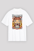Annabelle Baskılı Unisex Beyaz Oversize Tişört