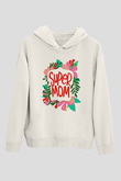 Anneler Günü Baskılı Beyaz Unisex Hoodie