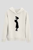 Anneler Günü Baskılı Beyaz Unisex Hoodie