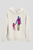 Anneler Günü Baskılı Beyaz Unisex Hoodie