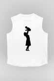 Anneler Günü Baskılı Beyaz Unisex Kolsuz Tişört - Tshirt