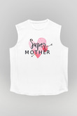 Anneler Günü Baskılı Beyaz Unisex Kolsuz Tişört - Tshirt