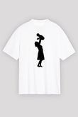 Anneler Günü Baskılı Beyaz Unisex Oversize Tişört - Tshirt