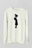 Anneler Günü Baskılı Beyaz Unisex Sweatshirt