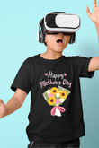 Anneler Günü Baskılı Unisex Siyah Çocuk Tişört - Tshirt