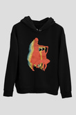 Anneler Günü Baskılı Unisex Siyah Hoodie