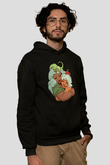 Anneler Günü Baskılı Unisex Siyah Hoodie