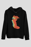 Anneler Günü Baskılı Unisex Siyah Hoodie