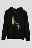 Anneler Günü Baskılı Unisex Siyah Hoodie