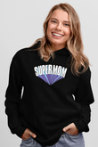 Anneler Günü Baskılı Unisex Siyah Hoodie