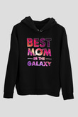 Anneler Günü Baskılı Unisex Siyah Hoodie