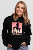 Anneler Günü Baskılı Unisex Siyah Hoodie