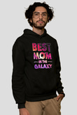 Anneler Günü Baskılı Unisex Siyah Hoodie