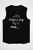 Anneler Günü Baskılı Unisex Siyah Kolsuz Tişört - Tshirt