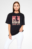 Anneler Günü Baskılı Unisex Siyah Oversize Tişört - Tshirt