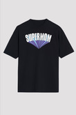 Anneler Günü Baskılı Unisex Siyah Oversize Tişört - Tshirt