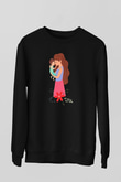 Anneler Günü Baskılı Unisex Siyah Sweatshirt