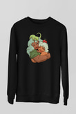 Anneler Günü Baskılı Unisex Siyah Sweatshirt