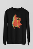 Anneler Günü Baskılı Unisex Siyah Sweatshirt