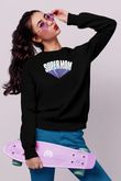 Anneler Günü Baskılı Unisex Siyah Sweatshirt
