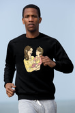Anneler Günü Baskılı Unisex Siyah Sweatshirt