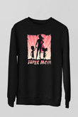 Anneler Günü Baskılı Unisex Siyah Sweatshirt