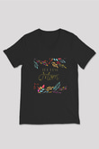 Anneler Günü Baskılı Unisex Siyah V Yaka Tişört - Tshirt