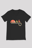 Anneler Günü Baskılı Unisex Siyah V Yaka Tişört - Tshirt