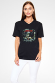 Annihilator Baskılı Unisex Siyah V Yaka Tişört