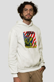 Anthrax Baskılı Unisex Beyaz Hoodie