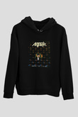 Anthrax Baskılı Unisex Siyah Hoodie