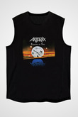Anthrax Baskılı Unisex Siyah Kolsuz Tişört