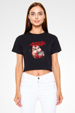 Anthrax Siyah Crop Top Tişört