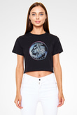 Anthrax Siyah Crop Top Tişört
