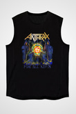 Anthrax Siyah Unisex Kolsuz Tişört
