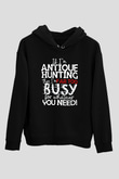 Antika satıcısı Siyah Unisex Kapüşonlu Sweatshirt