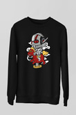 Antman Riding Horse Baskılı Unisex Siyah Sweatshirt