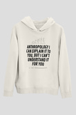 Antropolog Beyaz Unisex Kapüşonlu Sweatshirt