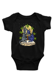 Anubis Baskılı Unisex Siyah Bebek Body - Zıbın