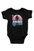 Anubis Baskılı Unisex Siyah Bebek Body - Zıbın