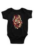 Anubis Baskılı Unisex Siyah Bebek Body - Zıbın