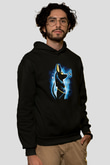 Anubis Baskılı Unisex Siyah Hoodie