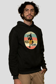Anubis Baskılı Unisex Siyah Hoodie