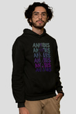 Anubis Baskılı Unisex Siyah Hoodie