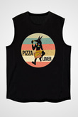 Anubis Baskılı Unisex Siyah Kolsuz Tişört - Tshirt