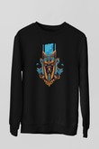 Anubis Baskılı Unisex Siyah Sweatshirt
